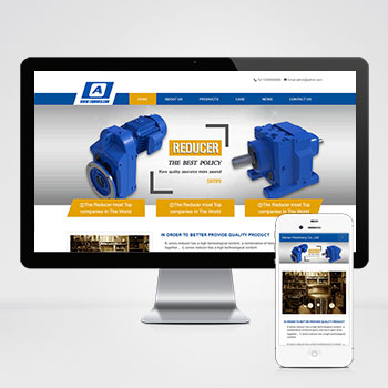 (自適應手機端)減速機械英文外貿公司通用PHP網站建設案例 藍色外貿企業網站制作案例