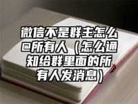 微信不是群主怎么@所有人（怎么通知給群里面的所有人發消息）